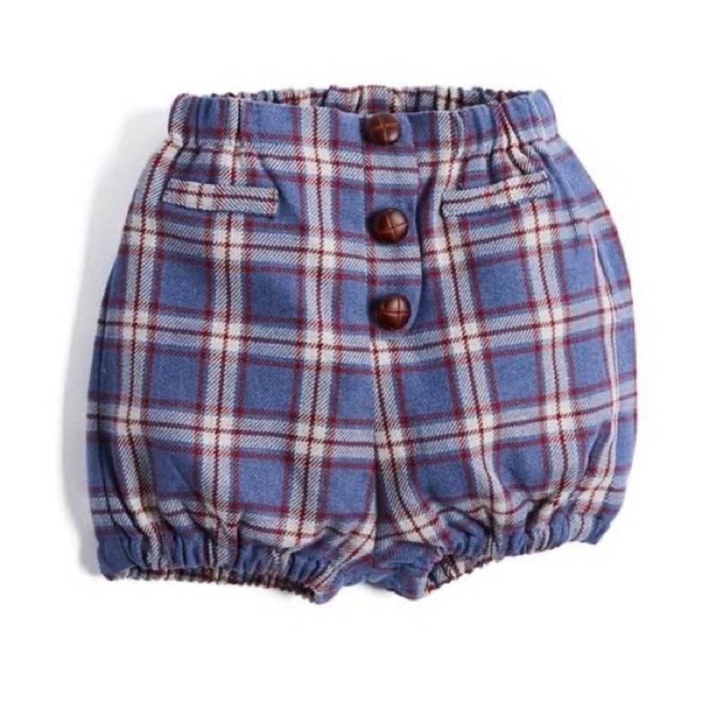PEPA LONDON Blue and Burgundy Checked Bloomers